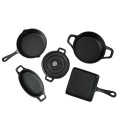 15 cm Gusseisen Mini Sizzle Pan mit Holzauflage